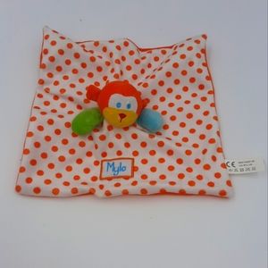 Mylo Monkey Orange White Polka Dot Replacement Lovey Security Blanket Plush